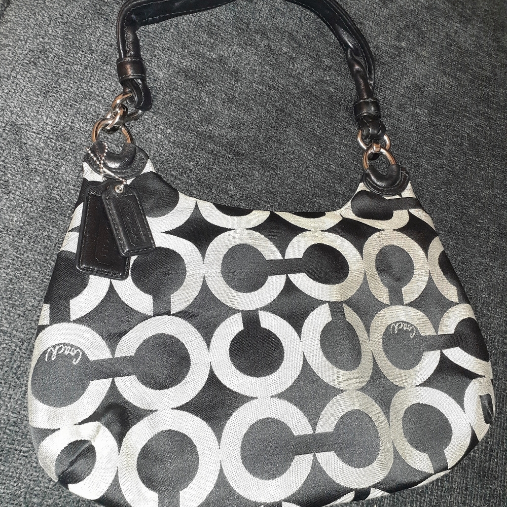 Coach 2011 KRISTIN Signature Sateen Satchel Hobo Handbag EUC